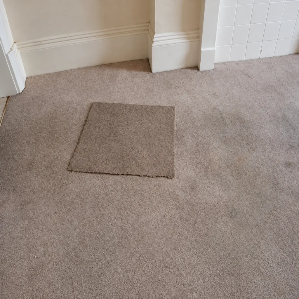 A small rug on a cleaned carpet